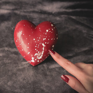 Red heart splash