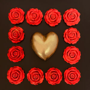Roses & heart chocolate