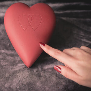 Red heart engraved